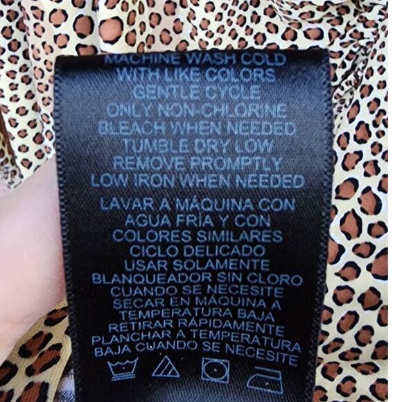 Norma Kamali Cocoa Animal Surplice Faux Wrap Stretch Jersey Dress Large - Picture 6 of 9